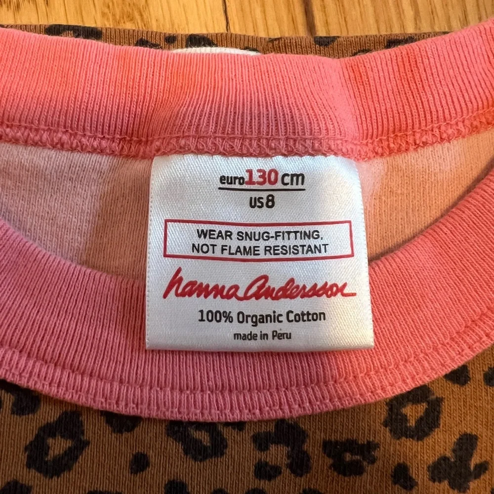 Hanna Andersson Pink and Brown Leopard Print Pajama Set - Size 8 - Picture 3 of 9